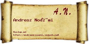 Andresz Noémi névjegykártya